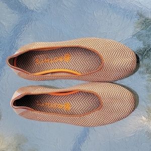 Rothy’s flat wool blend brown zig zag chevron shoes sz.9.5